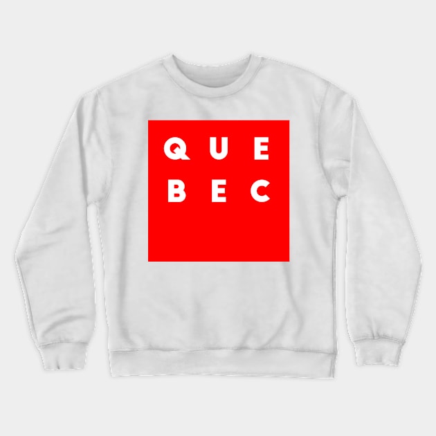 Quebec | Red square, white letters | Canada Crewneck Sweatshirt by Classical